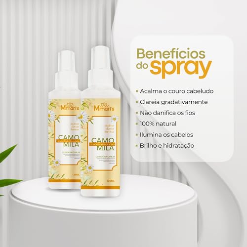 Spray Clareador De Cabelo Camomila Iluminador Hidratante Pantenol Vitamina E Clareamento Capilar Gra