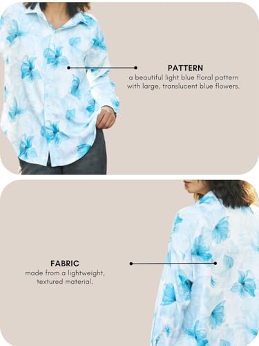 Leriya Fashion Women's Rayon Oversized Fit Crop Top Korean Style Long Sleeve Oversized Button Down | Workwear Top for Office & Casual Wear