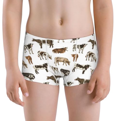 Boys' Cotton Boxer Brief Soft Underwear-Cow