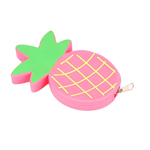 YUnnuopromi süße, Bunte Silikon-Ananas-Reißverschluss für Frauen, Aufbewahrungstasche, Mini-Geldbörse, Geschenk