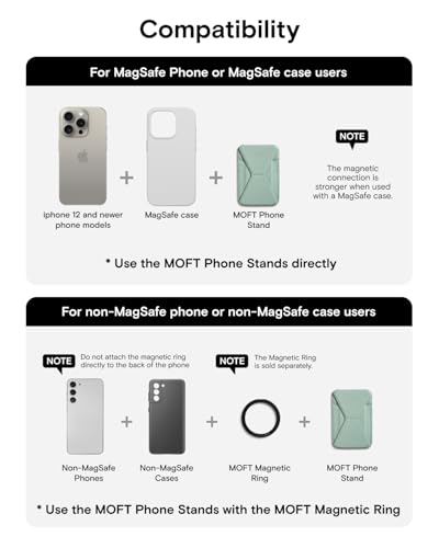 Image of MOFT Magnetic Wallet Stand Compatible with iPhone 16 /15 /14 /13 /12 Series, Angle Adjustment & Magnetic Compatible MOVAS Phone Stand,Seafoam