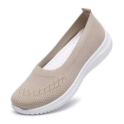 WILLFUN Women’s Breathable Walking Shoes-Slip On Mesh Knitted Flats Soft Gym Sneakers Flexible Lightweight Casual Easy Shoes4