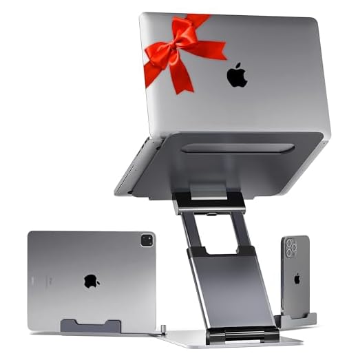 Ergonomic Laptop stand for desk, Adjustable height up to 20", Laptop riser computer stand for laptop, Portable laptop stands, Fits MacBook, Laptops 10 15 17 inches, Laptop holder and Laptop desk stand