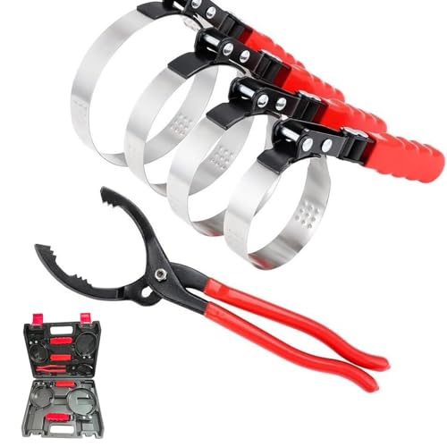 COTOUXKER Oil Filter Wrench, Oil Filter Wrench Set with 4PCS Adjustable and Pliers for Mechanic DIY Repair