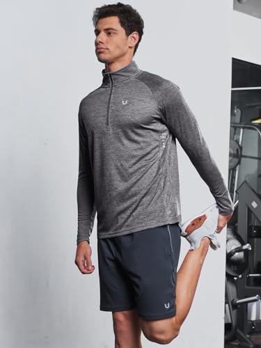 Image of NORTHYARD Men's Quarter Zip Pullover Athletic Running Shirt Long Sleeve