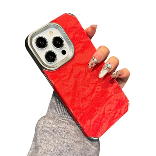 Cadre de Luxe en placage mat pour iPhone 15 rouge élégant