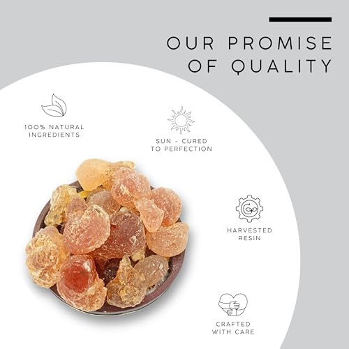 Awafi Mill Gum Arabic Thickener - Pure Food Grade Natural Gum | Large and Beautiful | Culinary Grade Gum Acacia for Thickening Soups, Sauces, Beverages - 250 g | 9 Oz