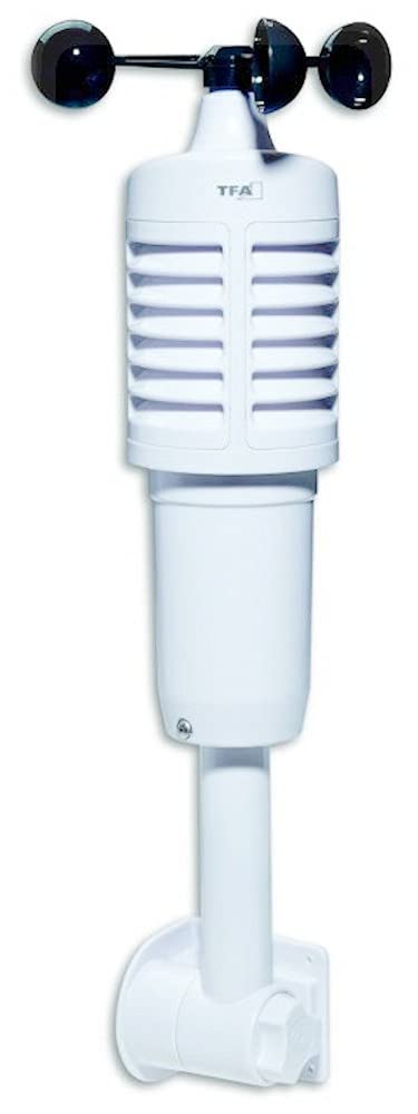 TFA Dostmann Wind gauge, 30.3801.02, for TFA WiFi weather stations 35.8001, 35.8002, via app: 35.8000, wind speed, white