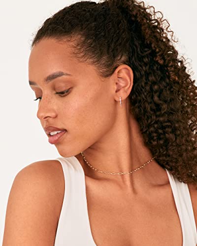 PAVOI 18K Gold Plated 925 Sterling Silver Post Cubic Zirconia Hoop Earrings for Women | Colored Cubic Zirconia Hoops | Green, Purple Ombre, Black 15mm Earrings3