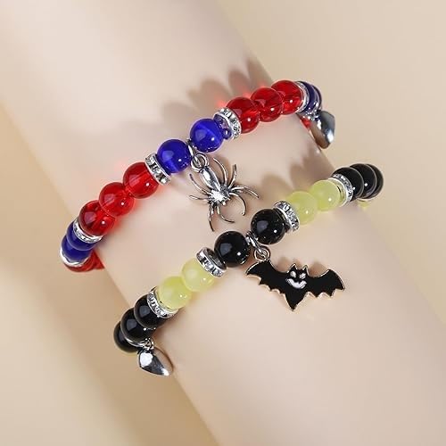 Image of ARISTAL Jewellery Spiderman Kitty Magnetic Friendship Bracelets, Couple's Bracelets, Valentine's Day Gifts for BFF, BF, GF, Women, Men, Girls, Kids
