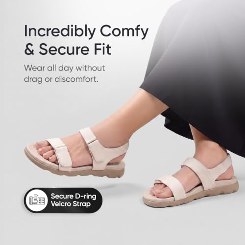Image of Frido Cloud Comfort Back Strap Sandals for women, Stylish Sandals with Ergonomic Arch Support, Soft Cushioned Footbed & Breathable Canvas Upper for Work, Travel & Outings