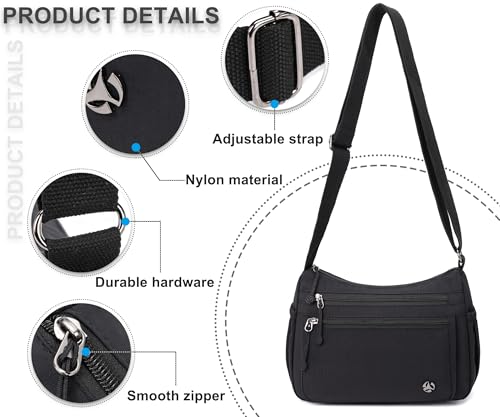 Image of Pealwel Casual Crossbody Bag with Anti Theft Pocket - Women Lightweight Water-Resistant Purse Bag