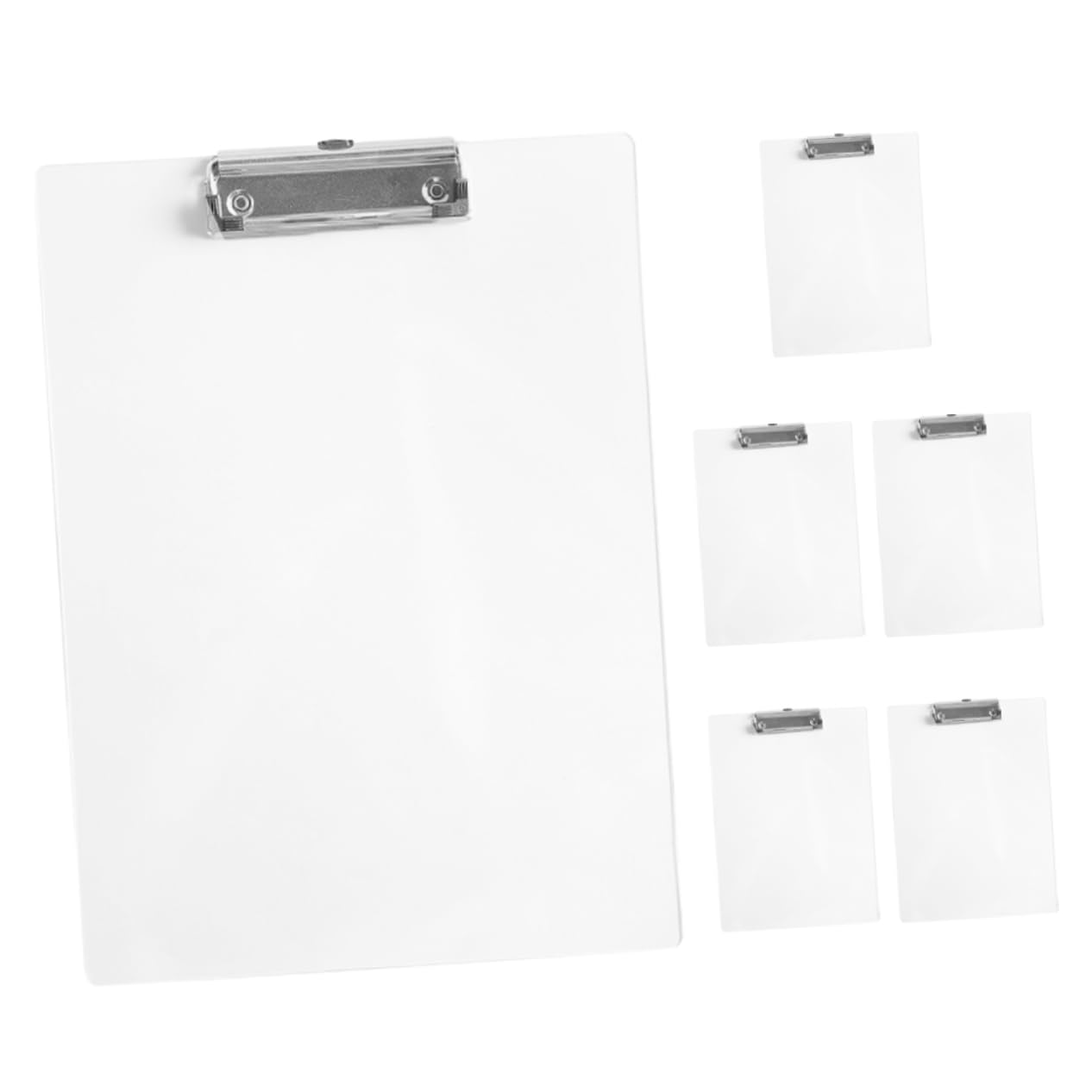 6 Portapapeles Transparentes Pet Clip Metálico, Ligeros