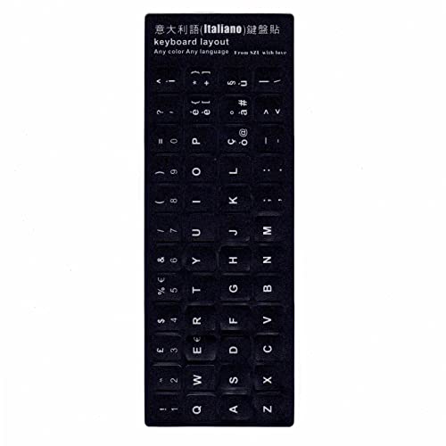 Italian Replacement Keyboard Sticker, Eco Friendly Skin Friendly Dustproof Computer Keyboard Sticker for Home Travel for Office for Laptop (Italian)