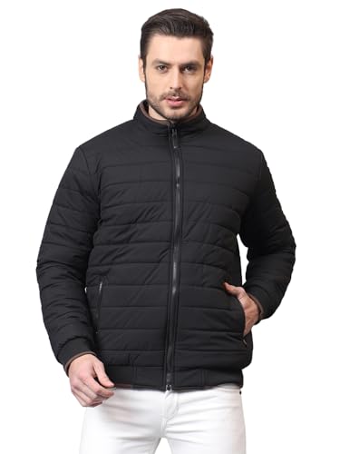 Image of Cantabil Solid Beige Full Sleeves Mock Neck Regular Fit Men's Casual Reversible Jacket | Casual Winter Jackets for Men | Mens Jackets for Winter Wear (P MJKT00239)