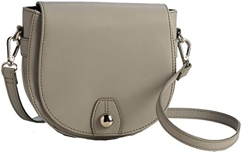 Sanis Enterprises 7" H X 7.25" W X 2.25" L Grey Saddlebag Cross Body Handbag w/RFID CC Pockets