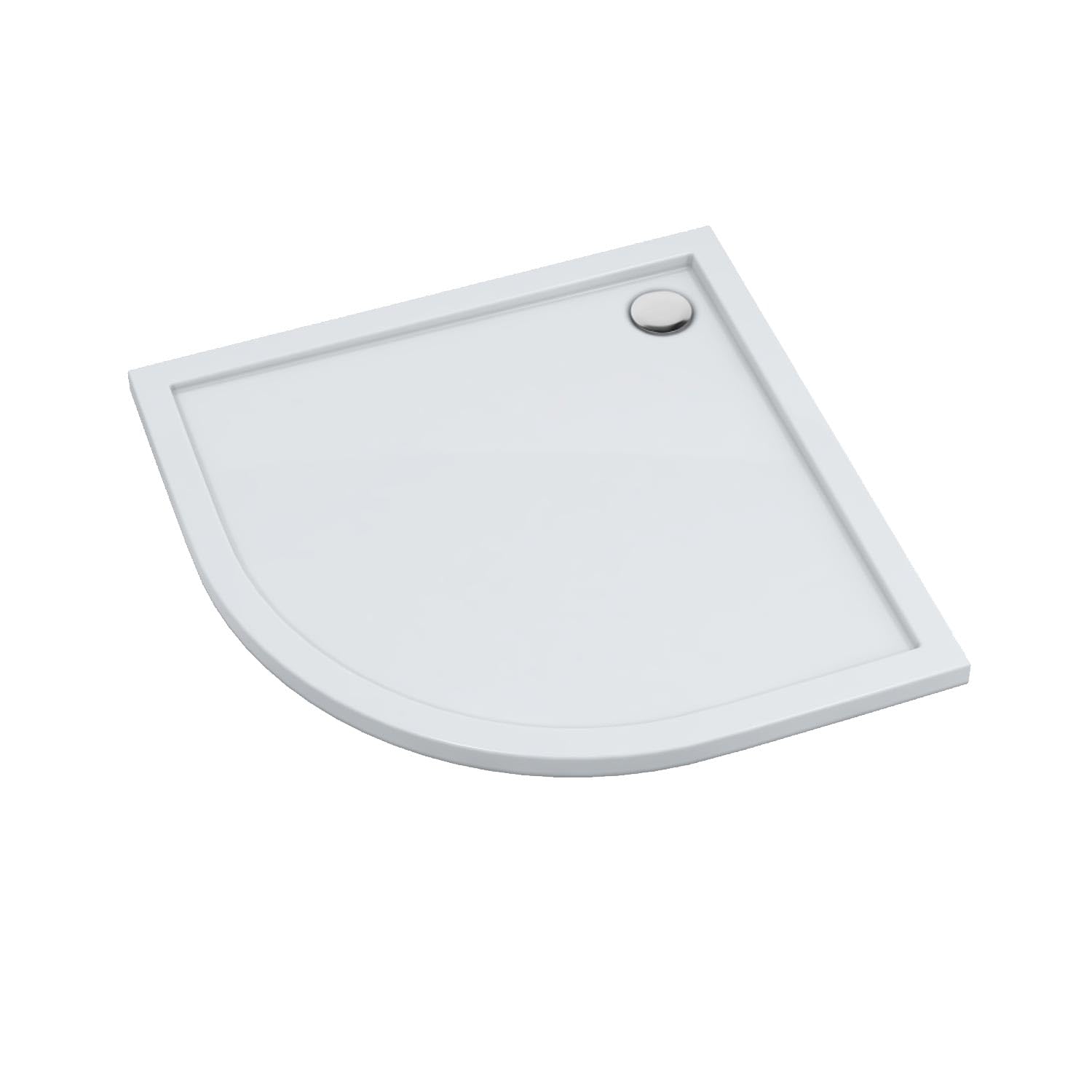 AQUABAD Duschwanne/Duschtasse Villa mit LeakProtect Technologie Smooth White 90x90cm Viertelkreis R55