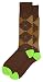 Space Invaders Retro Video Game Themed Brown Men's Argyle Dress Socks
