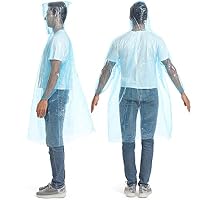 Opret 5 Stück Durchsichtig Regenponcho Damen Herren, Wasserdicht Regenschutz Regencape mit Tunnelzug Kapuze und Elastische Manschette, Leichtgewichts Regen Poncho Transparent – Ansicht 7