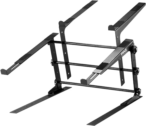 Pyle Supporto Laptop Portatile Doppio, Altezza Regolabile, Design Ergonomico, Punte Antiscivolo per...