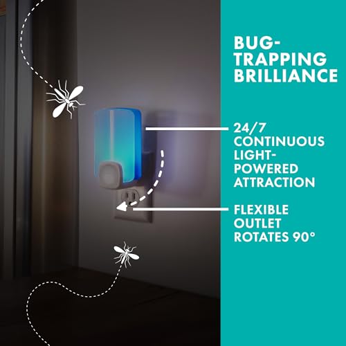 STEM Flying Insect Trap - Indoor Fruit Fly & Gnat Catcher for Home, Kitchen & Any Room, Attracts & Traps Bugs, Soft Blue UV Light - Includes 1 Plug-In Device & 1 Cartridge