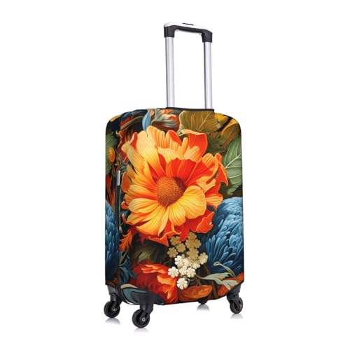 Summer Funny Flower Travel Luggage Cover for Suitcase Anti-Scratch Fashion Suitcase Protector Washable Elastic Baggage Covers Fits 25-28 Inch Luggage for Travel Beach Holiday2