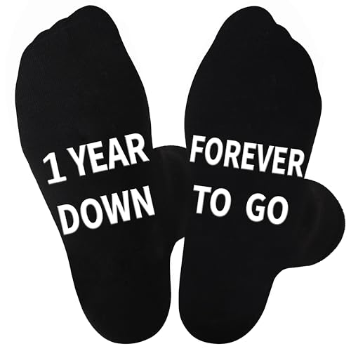 Jeasona 1st Wedding Anniversary Paper Gifts for Him - Husband Boyfriend Men - First Year Socks