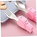 Abaodam 2pcs Boys and Girls Stainless Steel Silicone Fork Spoon Set Toddler Learning Utensils Dinnerware for Toddlers and Infants and