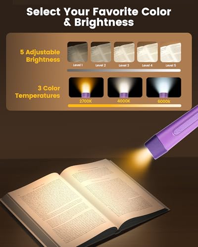 Image of Glocusent Neck Light with Timer, 100 Hours Book Light for Bedtime Reading