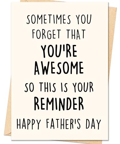 Smithtuy Fathers Day Card, Funny Fathers Day Card Gifts Decorations for Dad from Daughter Son, Happy...