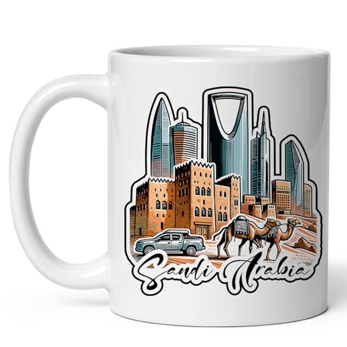 Tasses À Café Arabie Saoudite Mug Céramique Personnalisable Drôle Tasses De Petit Déjeuner, Pour Anniversaire, Collègue De Travail, Domicile, 330ml