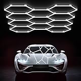 HYPERLITE Gen 2 Hexagon Garage Lights: 322W 32200LM 11 Grids Hexagon Led Light, 6500K Ultra Bright Honeycomb Hex Lights, Easy Install, Durable Design for Garage, Car Detailing, Workshops, Gym