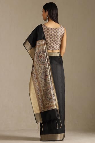 Image of Soch Womens Tussar Solid Saree