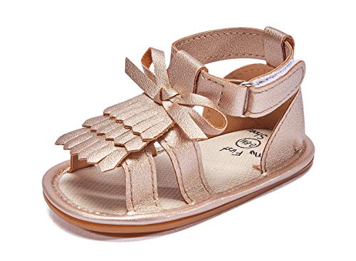 BMCiTYBM Baby Girls Sandals Summer Shoes Lightweight Non-Slip Rubber Sole Newborn Infant First Walkers 3 6 9 12 18 Months