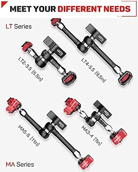 IFOOTAGE MA5-6 11 Magic Arm & SA-32 32 Telescoping Support Arm Bundle Articulating Arm with Shoe Mount and Jaw Clamp Support Rod for Stability, 1/4 & 3/8 Screw for DSLR, Sliders, and Monitors