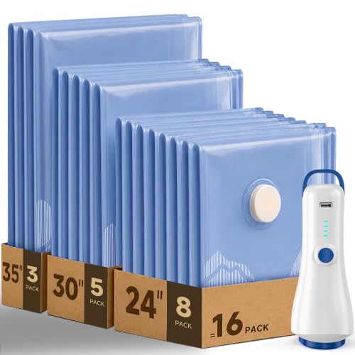 16 Pack Vacuum Storage Bags for Travel with Rechargeable Wireless Pump by Cetey - Used condition - US$26.59