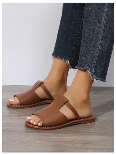 Image of Verdusa Women's Cut Out Slide Sandals Open Toe Summer Flat Sandals Outdoor Shoes