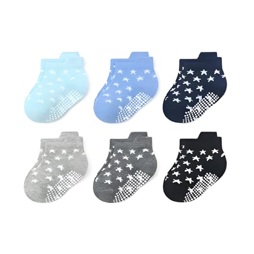 Image of MOMISY Baby Girl Boys children Non Slip Socks Toddlers Infant Warm Cotton Stretch Anti skid Socks-6 Pairs