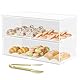 Acryvic Gebäckvitrine für kommerzielle Arbeitsplatte, Acryl-Bäckerei-Vitrine, Aufbewahrungsbox für Dessert, Donut-Brot, Kuchen, Cupcakes, Bagels, Kekse (2-stöckige Vitrine)