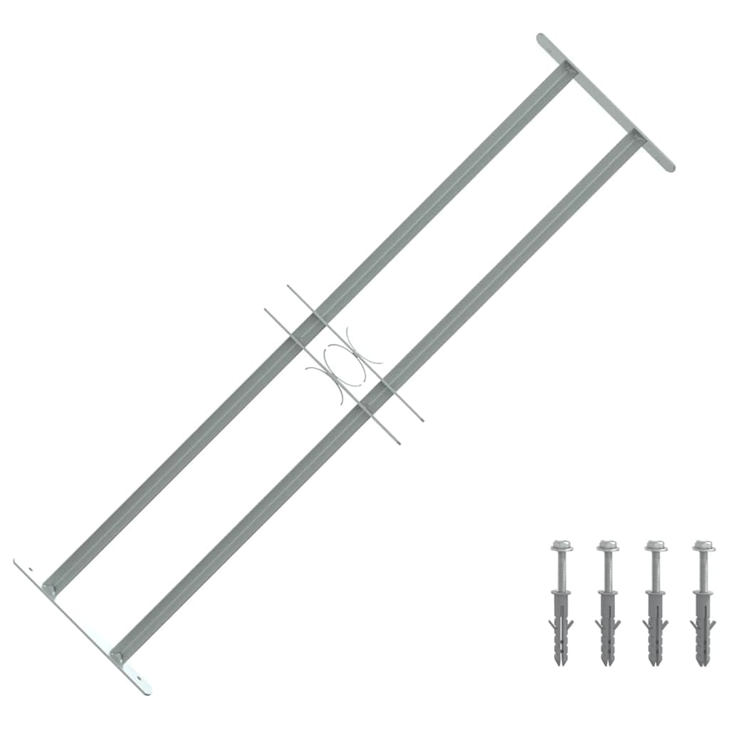 vidaXL Reja de Seguridad Ajustable de Dos Travesaños para Ventanas 700-​1050 mm