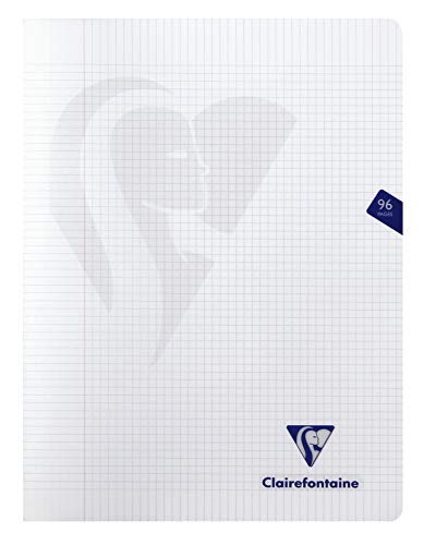 Clairefontaine 303368C Zestaw 10 zszywanych notatników Mimesys - 24x32 cm - 96 stron w kratkę z marginesem - Biały papier 90 g - Przezroczysta okładka z polipropylenu - Losowe kolory