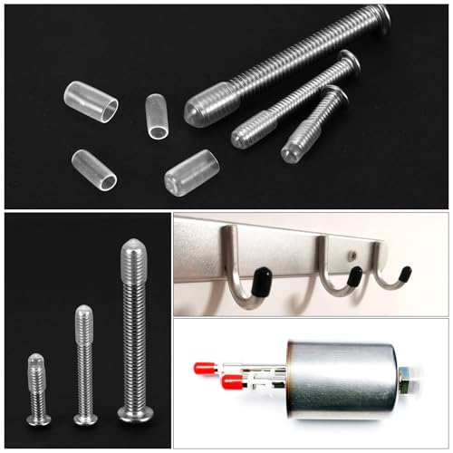 Image of uxcell 4pcs Rubber End Caps 38mm(1.5 Inch) ID Vinyl Round End Cap Cover Screw Thread Protectors Clear, 40mm Height