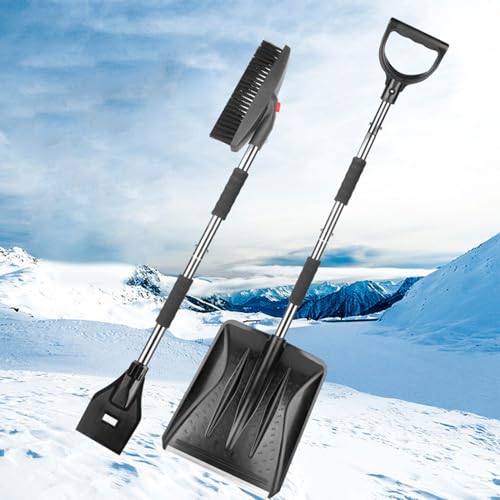 Grattoir à glace extensible en aluminium avec tête à poils souples