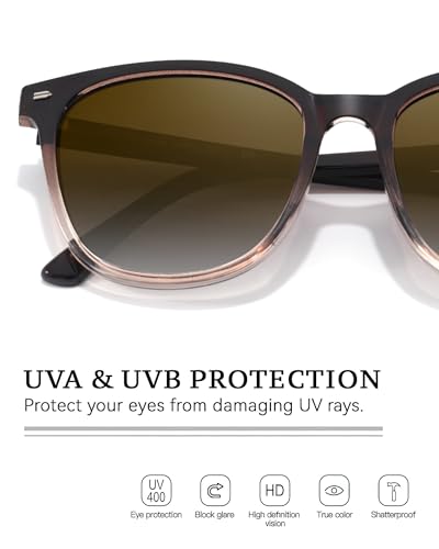 Image of 2 Packs Sunglasses for Women Polarized UV400 Protection Lens Big Frame Fashion Glasses Trendy Stylish Shade