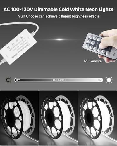 Tira LED COB 100 ft Blanco frío 110V resistente al agua miniatura 4