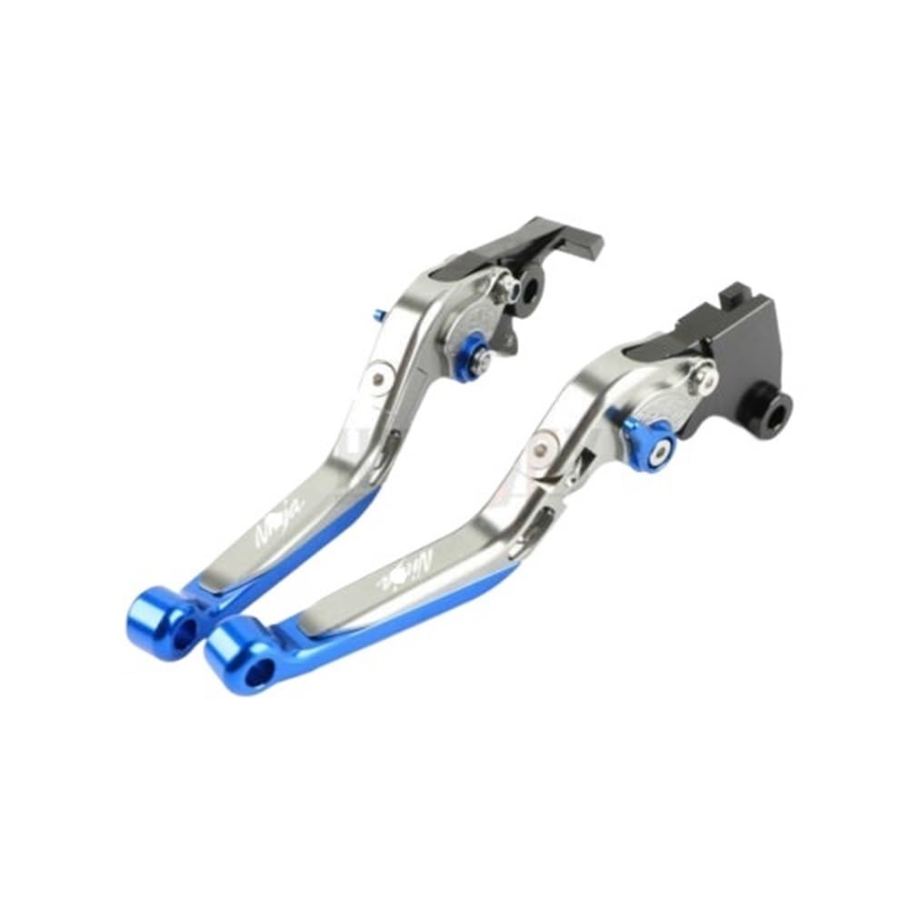 Xgdsetsrg Titanium Blue Motorcycle Adjustable Folding Extendable Brake Clutch Levers For Ka&Wasaki Ni&Nja 300 250 400 Z400 Z300 Z250 Ex300 Ex-400
