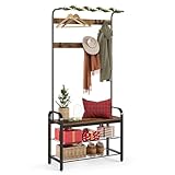 Die Montage ist kinderleicht: Dank der bebilderten Anleitung und den nummerierten Teilen ist die Montage dieser Garderobe (Maße: 84 x 33,7 x 183 cm) wirklich einfach