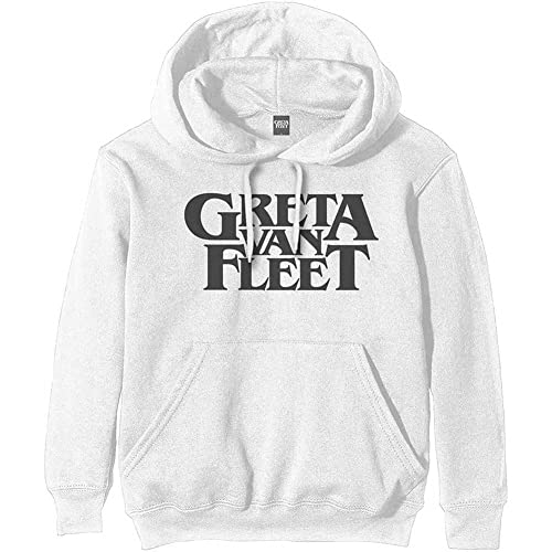 Sweat Greta Van Fleet blanc avec capuche logo band rock vêtement unisex original