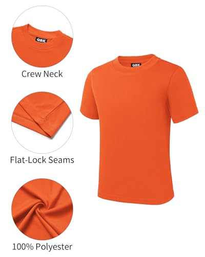 Image of QBK 2T to Youth Neon Shirt Kids UPF 50+ Dry Fit Athletic Short Sleeve Rash Guard T Shirts for Boys Girls Sports Undershirt