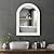 36x24 Inch Arched Wall Mirror with Wooden Frame, Rustic Farmhouse Decorative Arch Mirrors for Bathroom, Bedroom, Living Room, Entryway & Kitchen